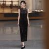 Black national style new Chinese sleeveless long improved cheongsam 1011 new young women's high-end dress summer