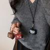Small Leather Cute Change Necklace Pendant Sweater Leather Rope Earphone Chain Long Protective Cover Storage Bag Accessories