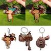 Portachiavi Forma Sella da Cowboy Western per Cavallo Ciondolo Acrilico Portachiavi da Appendere Decorazione Portachiavi per Auto Regali Non 3D