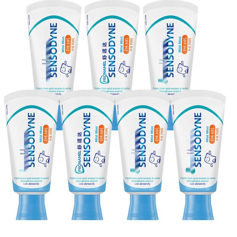 Sensodyne Enamel Health Kids Toothpaste, Mild Mint, 7-Pack