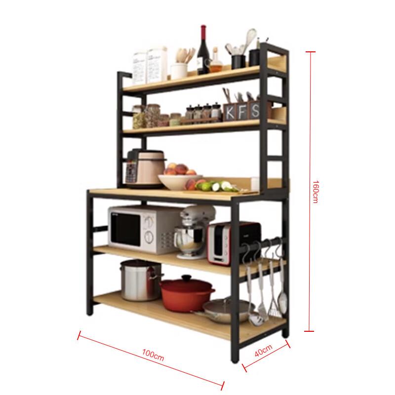 Modern Carbon Steel Kitchen Storage Shelf with Cutting Table