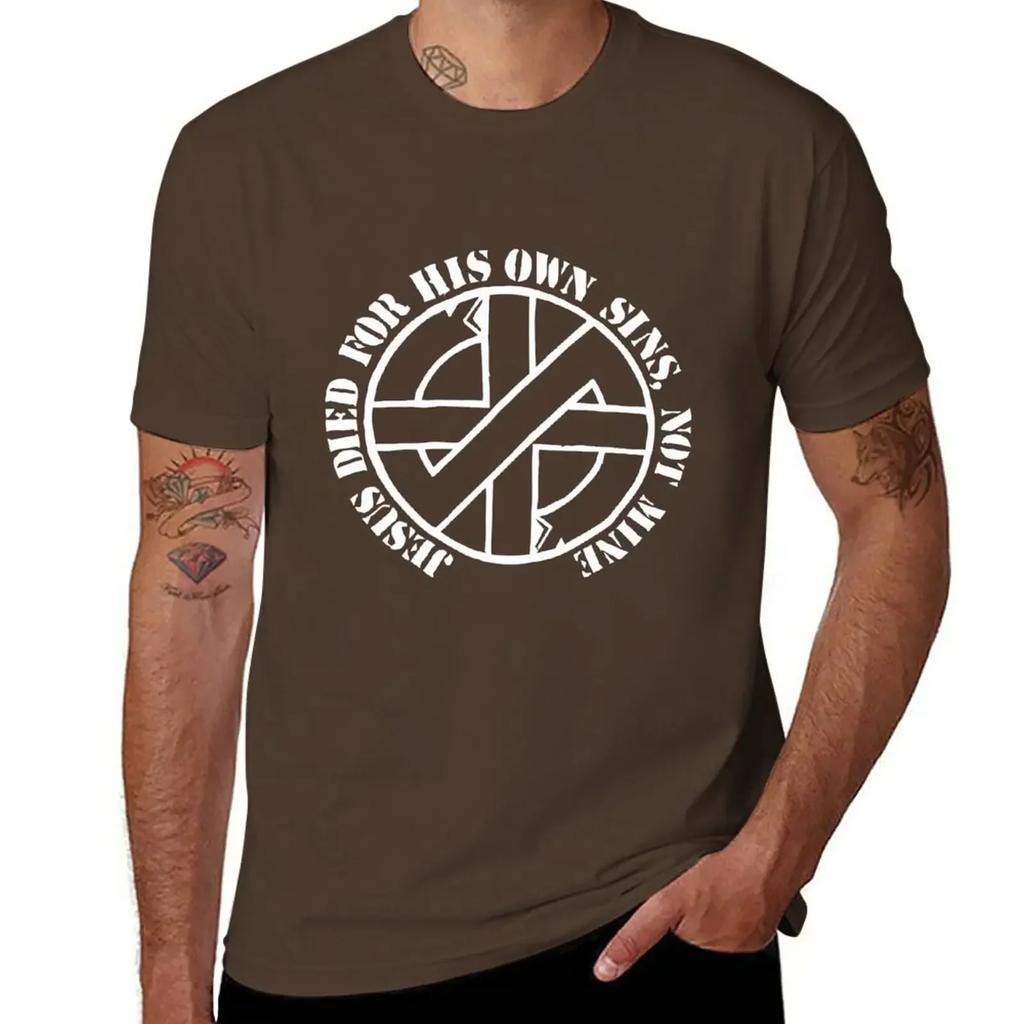 Crass - Gesù è morto per i suoi peccati non per i miei T-Shirt asciugatura rapida top estivo t-shirt basic uomo