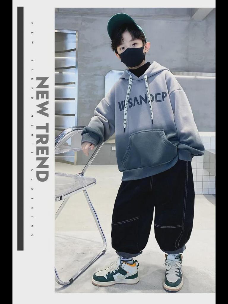 Boys' Hooded Sweatshirts – 2023 Street Fashion for Spring & Autumn