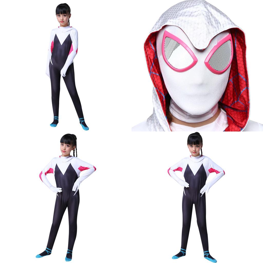 Vibrant Spider-man Into The Spider-verse Gwen Stacy Kids Costume Jumpsuit For Playful Adventures