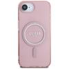 Coque Guess IML Glitter Circle MagSafe pour iPhone 16e / 17e Rose