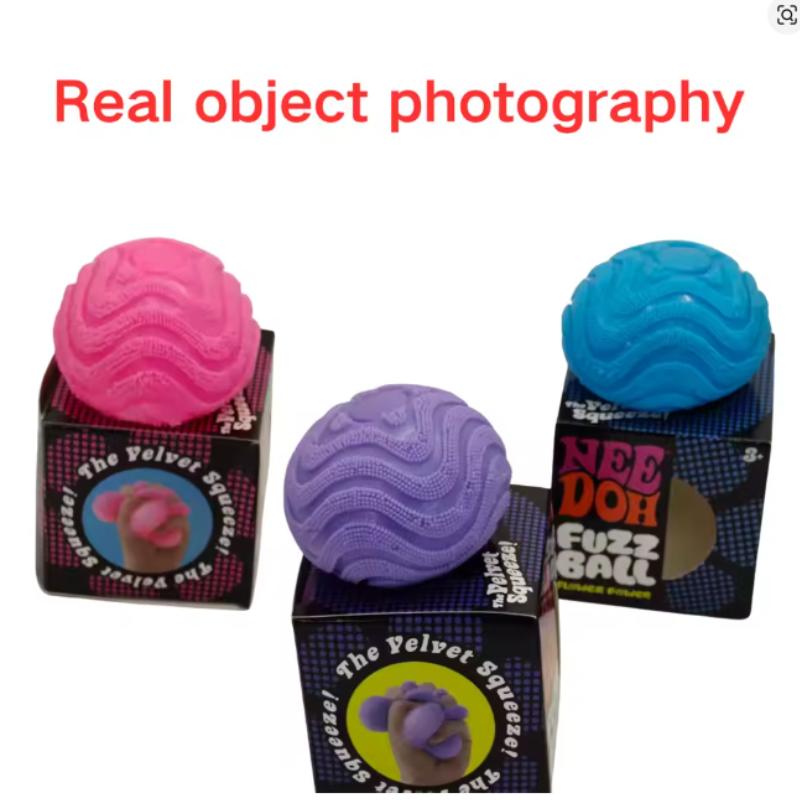 Nee Doh Waves Fuzz Ball Soft Textured Sensory Squeeze Ball Stress Relief Fidget Toy Anxiety Relief Hand Ball for Adults Kids