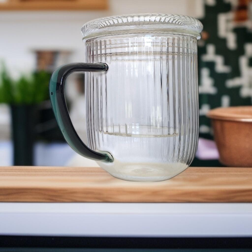 Glass Thermal Mug 0.4L Glass Infuser For Brewing Tea And Herbs