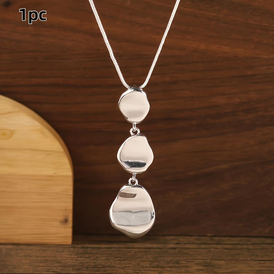 1pc of Fashionable and Exquisite Bohemian-style Irregular Teardrop Women's Pendant Long Necklace Sweater Chain, Suitable for Daily Wear by Women