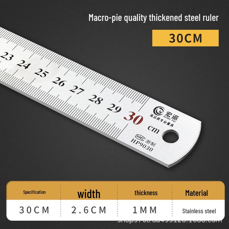 Exclusive Stainless Steel Straight Ruler with Positioning Block and Scribing Limiter - 15/20/30/40cm for Woodworking