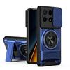 KEYSION Magnetic Phone Case for Xiaomi POCO X6 Pro 5G Slide Camera Lens Protection Upright Kickstand Ring Shockproof Back Cover