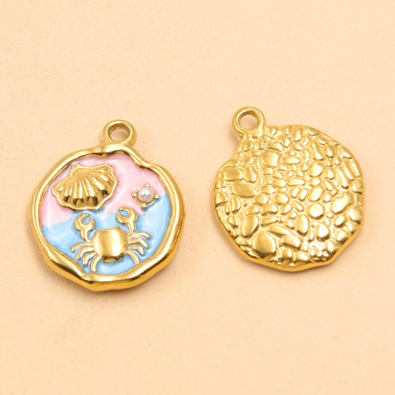 7 Styles Stainless Steel Ocean Series Seashell & Starfish Pendants for DIY Jewelry