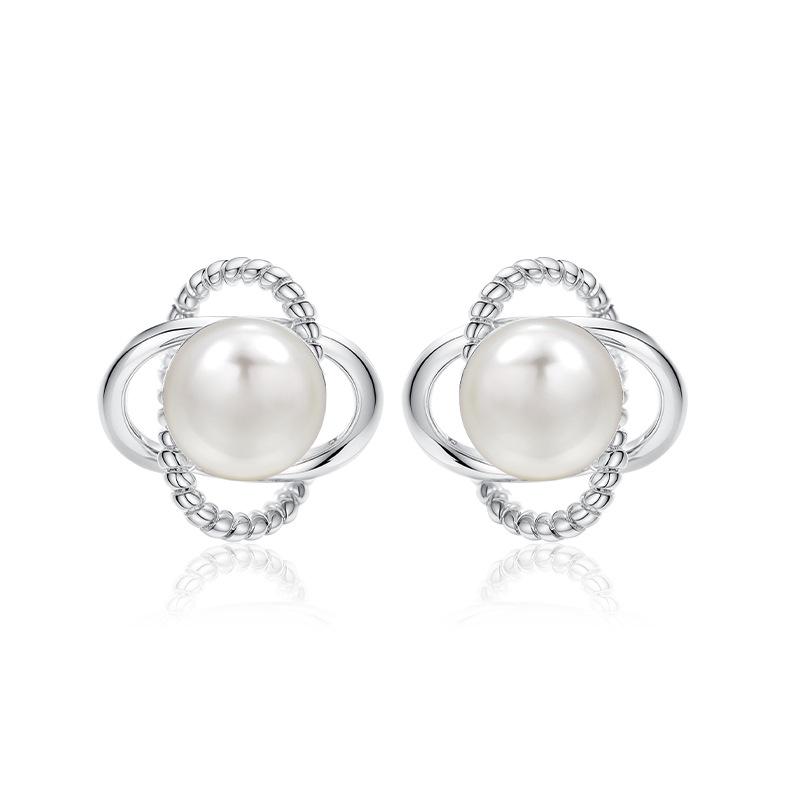 Shining Pearl Copper Alloy Earrings: Light Luxury, High-End Gold-Plated with Strong Color Retention