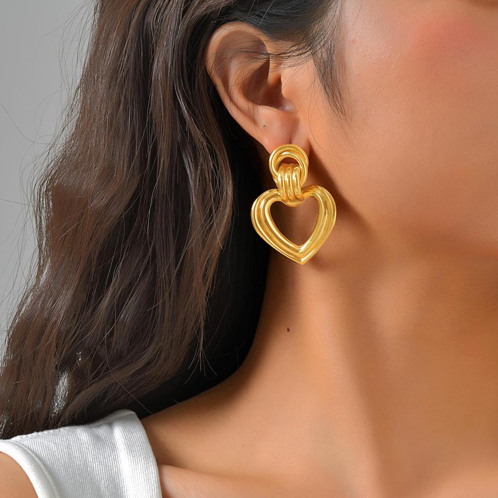 18k Gold Plated Multiple-layer Circular Earrings For Women, Exaggerated Drop Earrings, Geometric Jewelry Gift