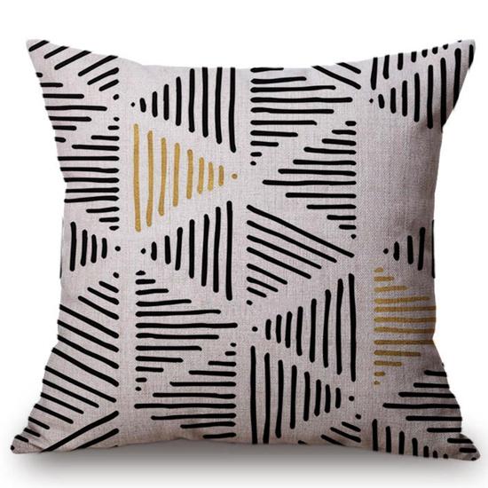 Scandinavian Throw Pillow Case Nordic Style Decorative Cushion Covers Black Yellow Geometric Strips Plaid Sofa Cushion Cover