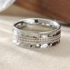 Vintage Copper Material Handmade Silvery Plated Ring Women Men's Fashion Classic Festival Anniversary Perfect Jewelry Accessory