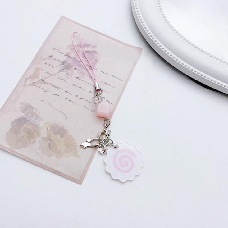 Chic Fish Cake Phone Chain Pendant Cellphone Charm Keyring Cute Acrylic Keychain
