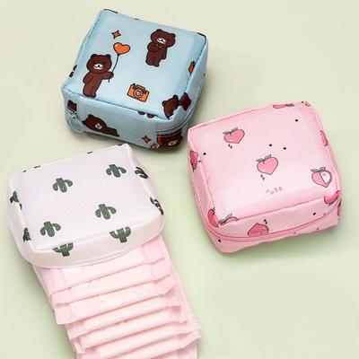 Cute Cartoon Girl's Sanitary Pad Storage Bag,Large Capacity Girl's Monthly Sanitary Pad Storage Bag,Portable Travel Bag