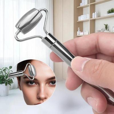 Stainless Steel Facial Roller and Gua Sha Tool – For Face and Neck Massage, Skin Tightening, and Lifting