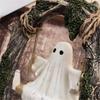 Ghosty on a Tree Swing Resin Ghosty Figurines Garden Decors Halloween Decorations for Desktop Bookshelf Garden Lawn