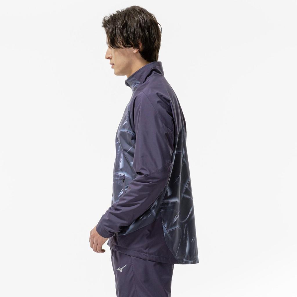 Mizuno Breath Thermo Warmer Training Light Navy Jacket, Heat-Generating Material, 32MEC541, Men's,
