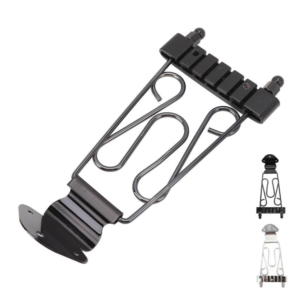 6 String Trapeze Tailpiece with Screws Height Adjustment Open Frame Bridge Tailpiece for Archtop Jaz
