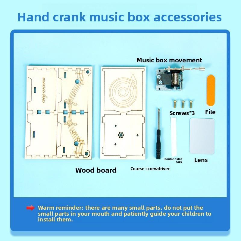 Science Experiment Diy Hand Crank Music Box For Kids Stem Learning Toy Educational Gift