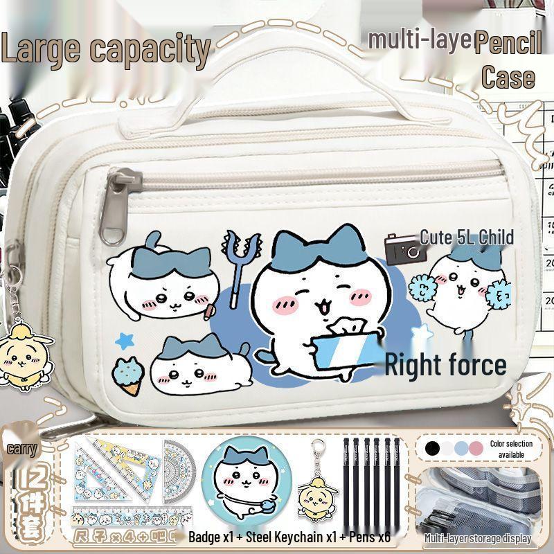 Chiikawa Pencil Case - Large Capacity Stationery Box for Girls, Primary and Junior High School Students, New Style.