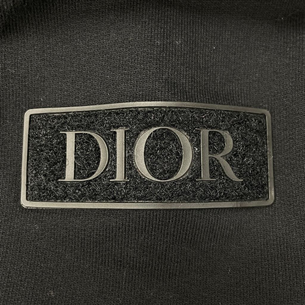 Dior 933J601B0531 19AW Black Sleeve Logo Patch Hooded Pullover Sweatshirt Tops S blackUsed