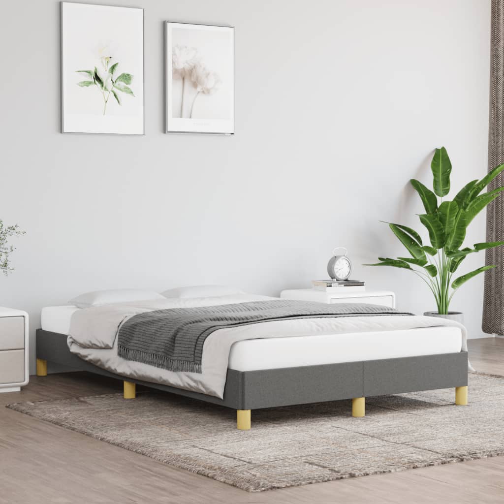 Bed Frame Without Mattress Dark Grey 120 X 190 Cm Fabric