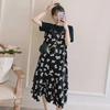 Plus Size Floral Two-Piece Long Skirt Dress - Slimming, Belly-Covering Design for Summer