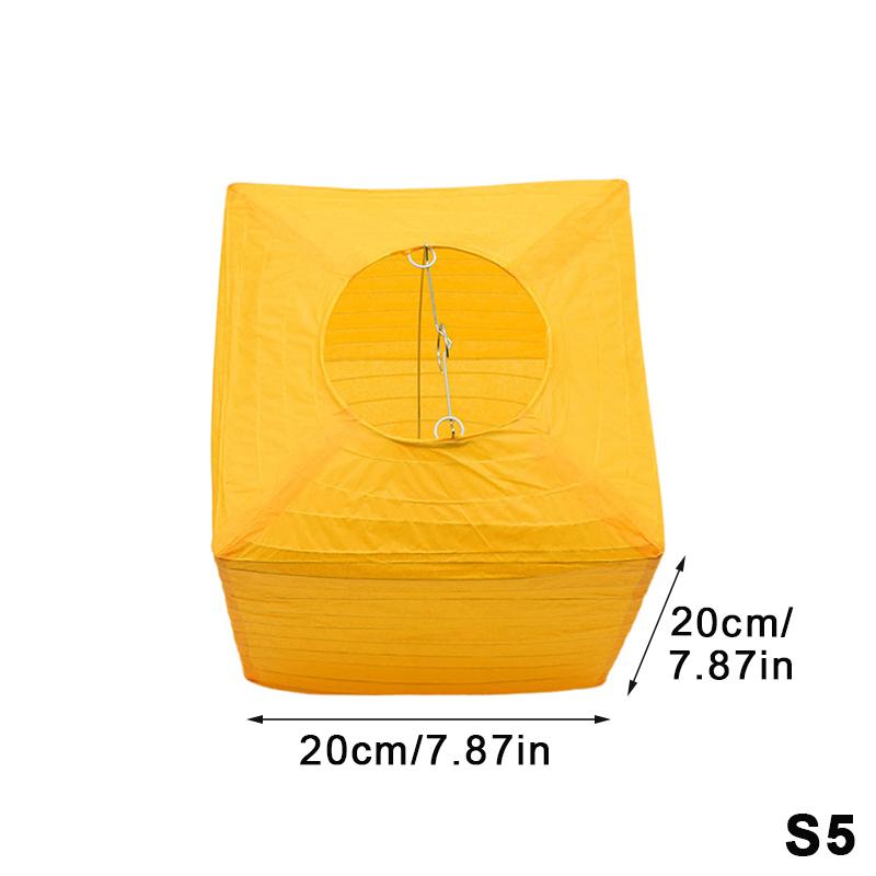 Hand-Painted Square Paper Lanterns Diy Foldable Hanging Decor Without Candles For Indoor/Outdoor Parties, Weddings, Home Garden