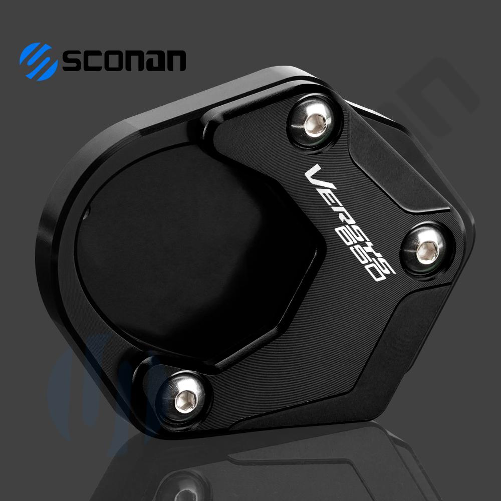 Motorcycle CNC Kickstand Foot Side Stand Extension Pad Accessories For Kawasaki Versys650 Versys 650 Versys-650 2015 - 