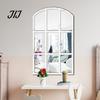 Arched Wall Mirror Stickers Window Decor, Wooden Frame Acrylic Fake Mirror, Minimalist Arch Self-Adhesive Windowpane Sticker for Living Room