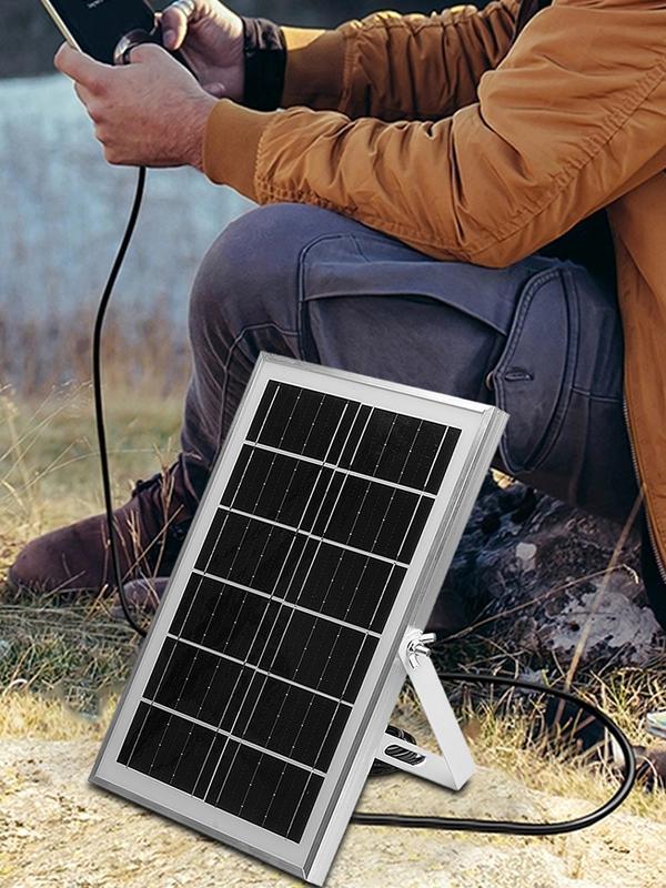 Solar Panel Charger Solar Panel USB Charger Outlet 4 USB Ports Outdoor Portable Solar Cell Plate for Outdoor Hiking and Camping