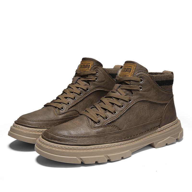 Men's shoes autumn Martin boots high-top British versatile boots winter shoes new retro casual mid-top short boots