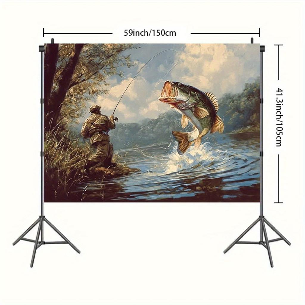 2D-Flachdruck, 1 Stück pro Packung. 2D flach. Lebendiges Angelparty-Übergroßes Hintergrundbanner. Partybanner.DJH