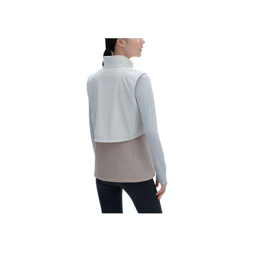 Anta Color Block Sleeveless Vest With Zipper Stand Collar Women Vests 162245902-1
