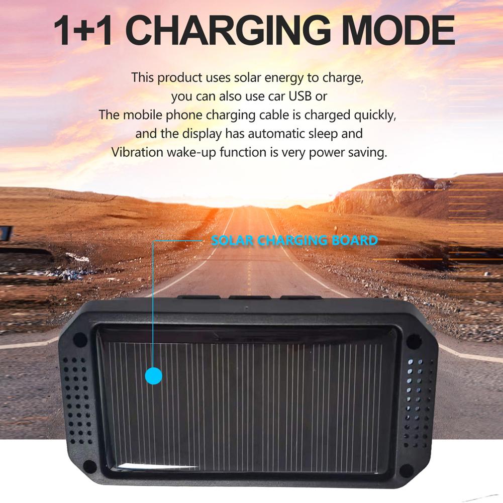 Car Universal Solar Tire Pressure Monitoring System USB Rechargeable High Accuracy TPMS