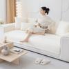 French Cream StyleSofa Cushion Mat Living Room Solid Color L Shape Sofa Towel Couch Cover Sofa Cushion Cover Home Protection