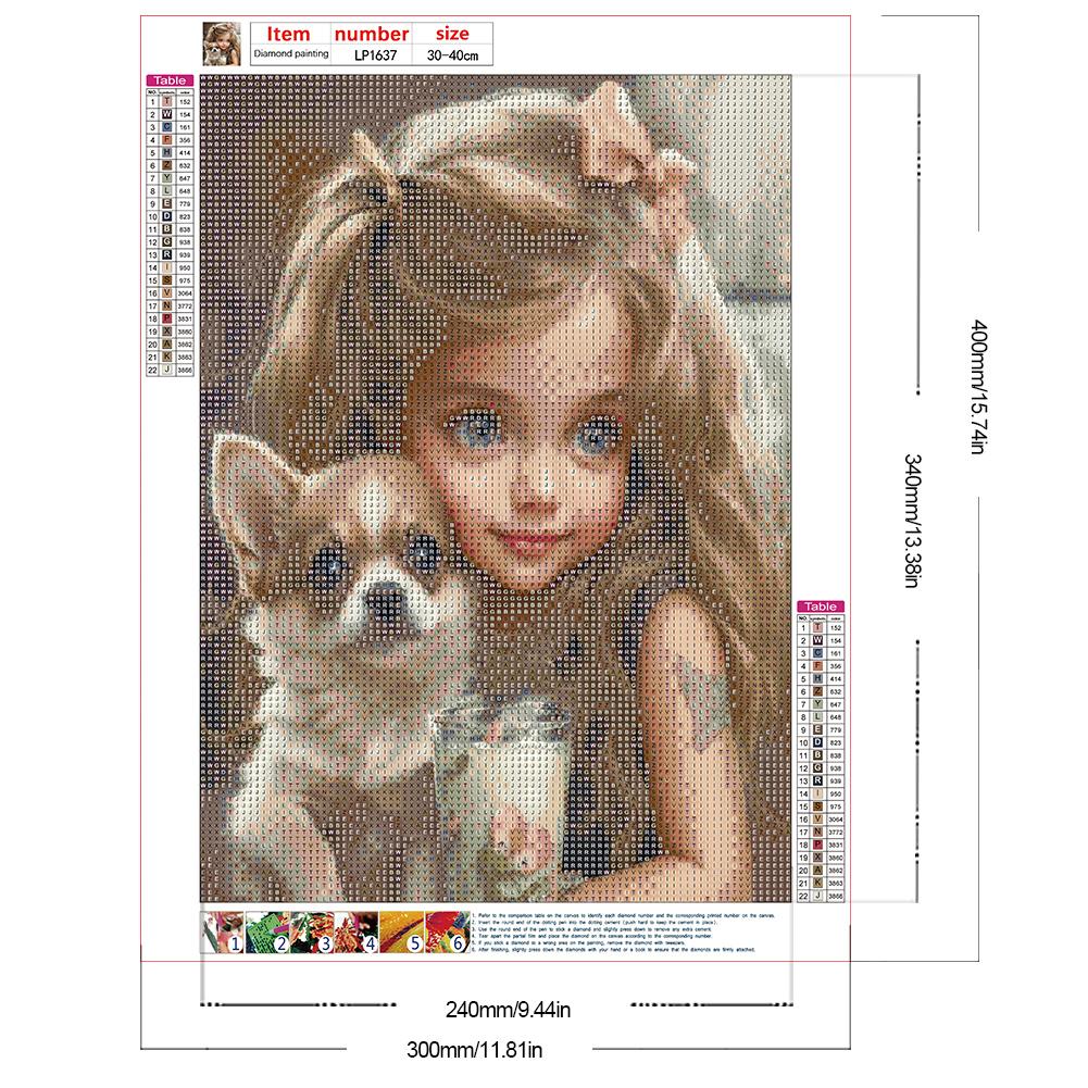 

30*40СМ 5D DIY Полная Круглая Выкладка Стразами Милый Набор для Девочки Искусство Ремесло Мозаичная Живопись Вышивка Ручная Работа Домашнее Украшение Подарок