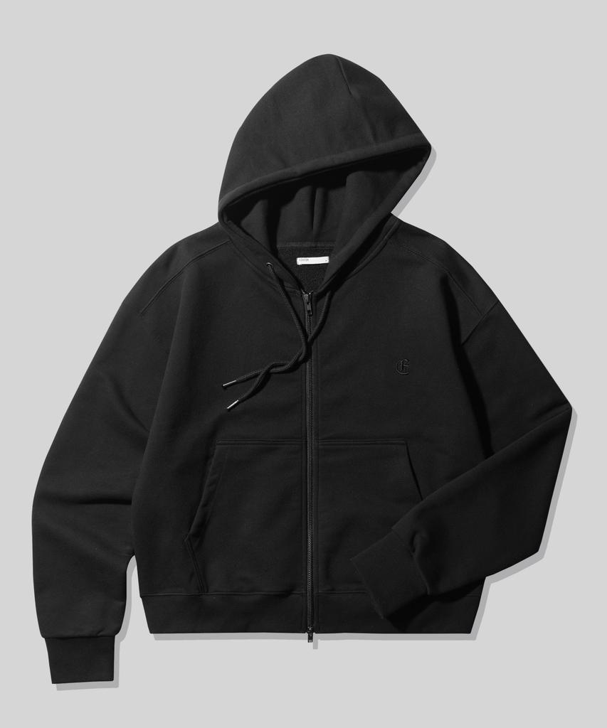 Ezkaton Clutch Crop Zip-Up Hoodie Black Sjhd6909