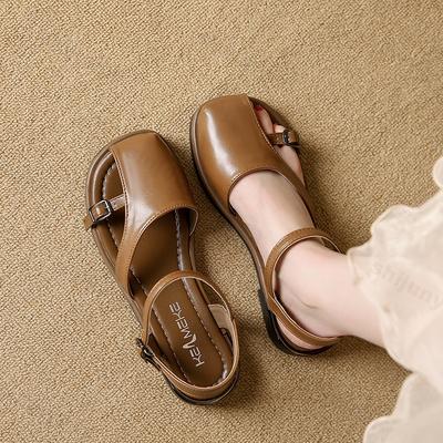 Damen Sandalen 2025 Neue Sommer Flache Schuhe Mode Schnalle Slingback Pantoletten Lässig Sportlich Outdoor Damen Schuhe Sandalias De Mujer