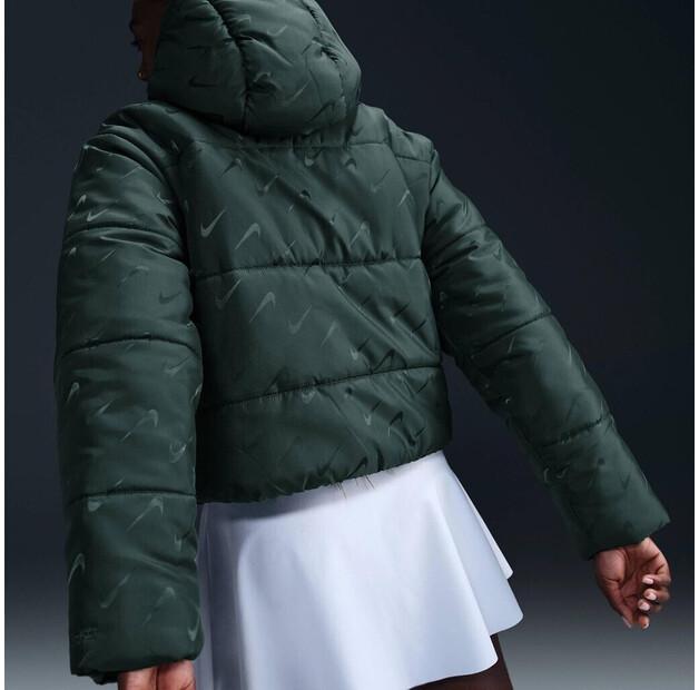 Куртка женская Nike Sportswear Classic Therma-FIT Puffer пуховая зеленый