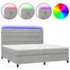 VidaXL Sommier à Lattes de Lit avec Matelas et LED, Lit Rembourré avec Tête de Lit, Lit Double, Lit Adulte de Chambre, 3135141