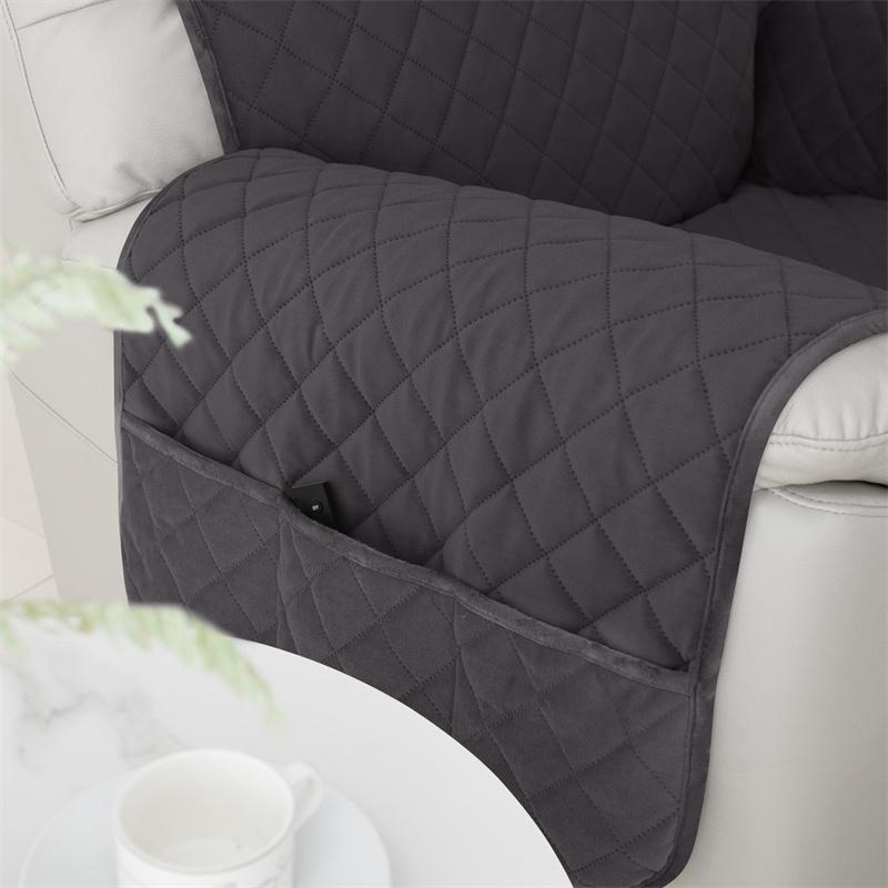 Solid Color Thick Sofa Cover Non-Slip Anti-dust Recliner Chair Cover Classic Anti-cat Scratch Armchair Slipcover for Living Room