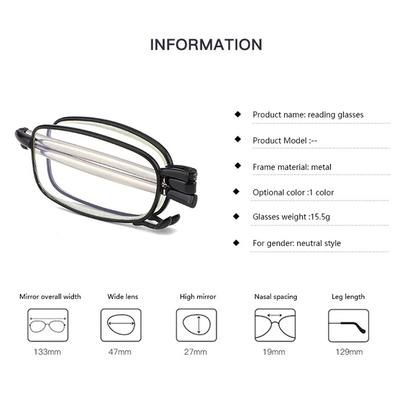 Čtecí brýle ze slitiny titanu Skládací Presbyopie Muži Ženy Ultra lehké S pouzdrem Anti Blue Light 1.0 1.5 2.0