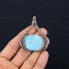 Larimar-Edelstein, reiner Kupferdraht umwickelt, handgefertigter Designer-Anhänger-Schmuck für Sie