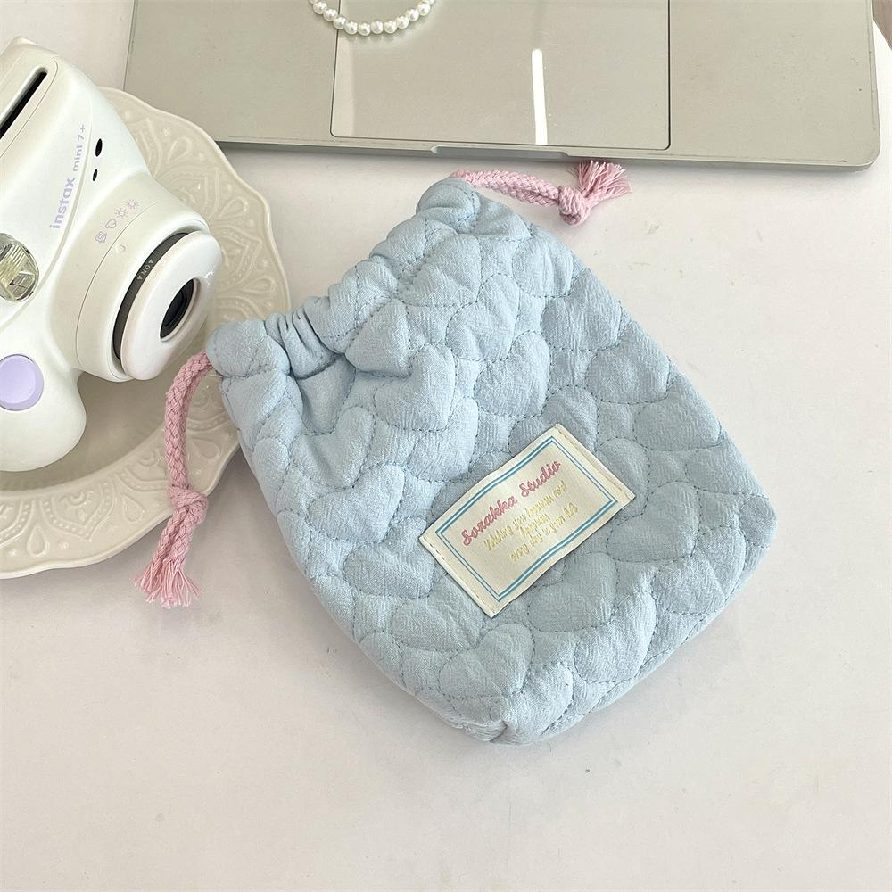 Siyah Kart Kamera Polaroid Saklama Çantası Taşınabilir Büzgülü Çanta Kadın Telefon Çantası Anahtar Kulaklık Ruj Çantaları Büzgülü Çantalar