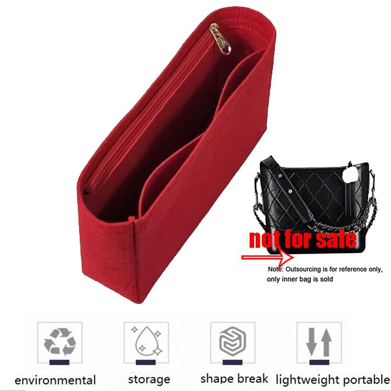 Luxury Bag Insert Felt Purse Organizer Size Inner Liner Bag With Side Zipper Portable Shaper Divider For Crossbody Shoulder Bag