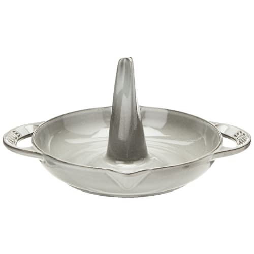 Staub Vertical Chicken Roaster 24cm, Gray, Enamel Cast Iron Oven Dish for Roasting Chicken and Grilling [Official Japanese Product] (Product Number: 4